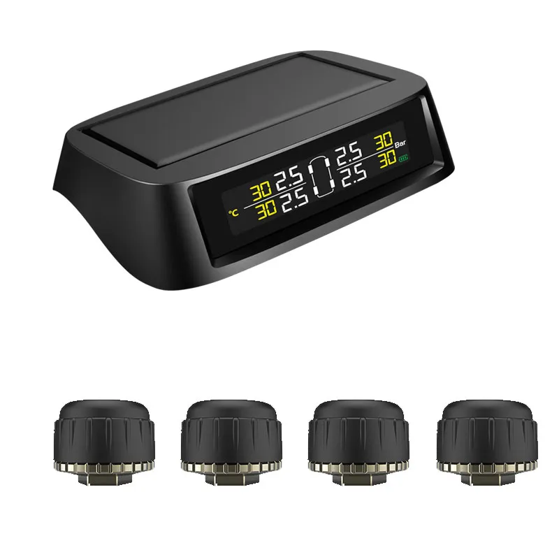 Sensor externo sem fio da pressão dos pneus do carro Solar USB Sistema de monitoramento TPMS